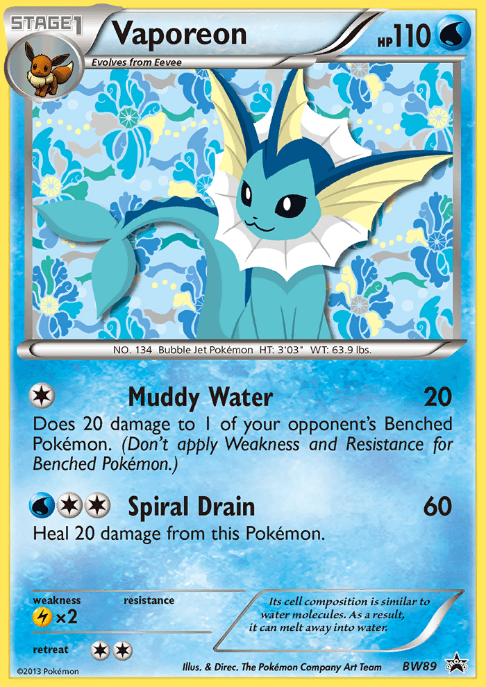Vaporeon: BW Black Star Promos