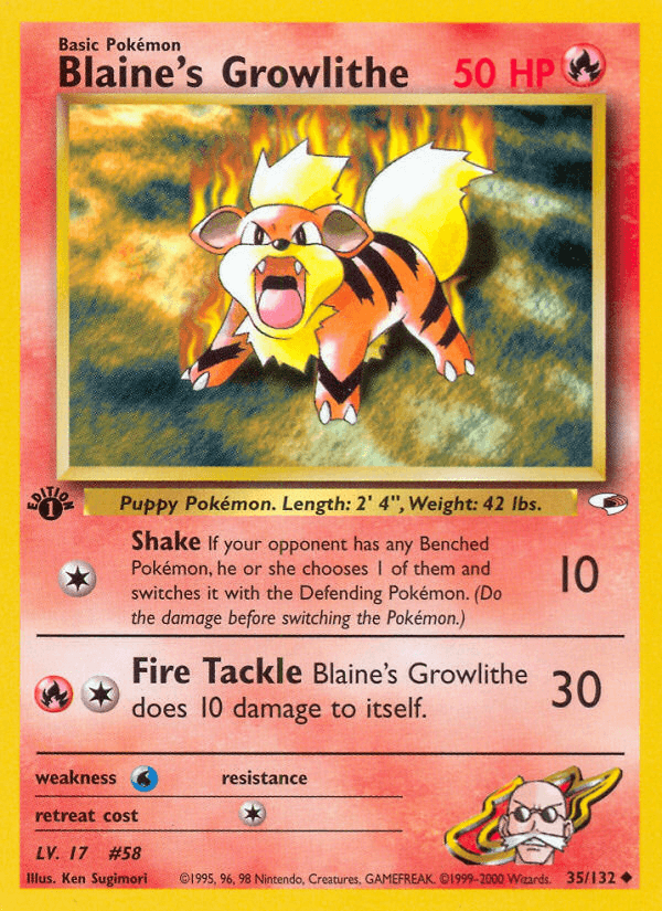 Blaine's Growlithe: Gym Heroes