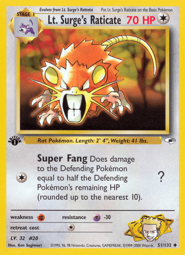 Lt. Surge's Raticate: Gym Heroes