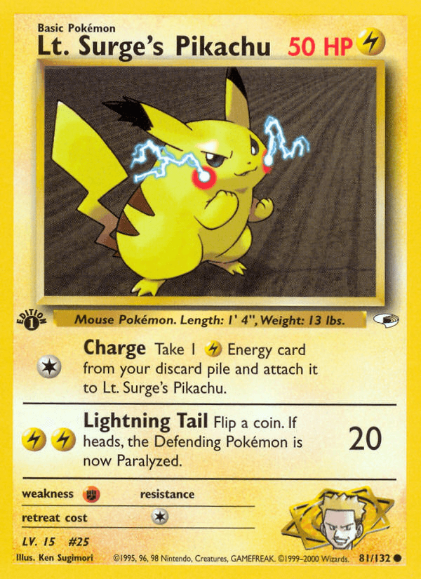 Lt. Surge's Pikachu: Gym Heroes