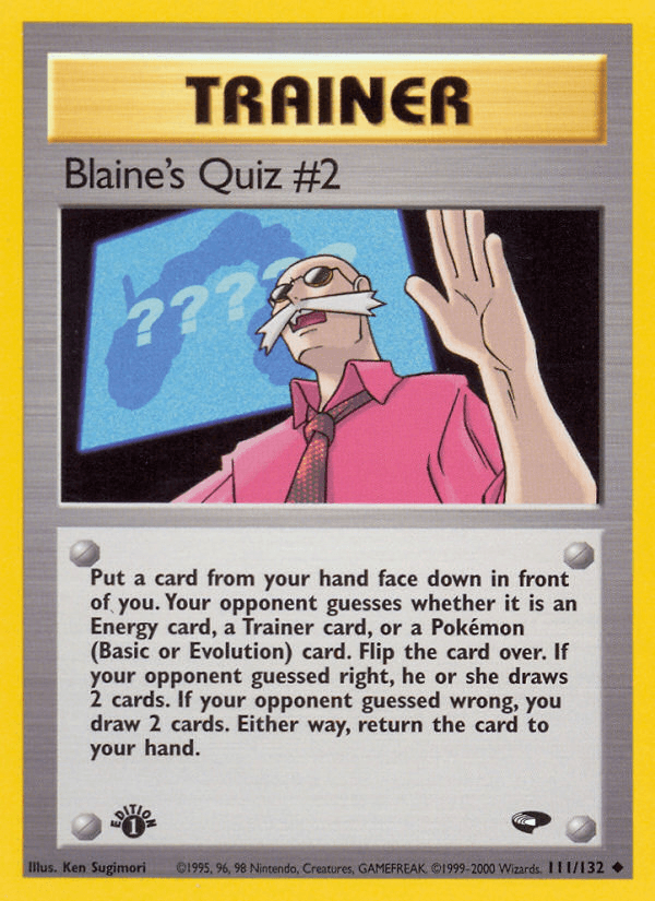 Blaine's Quiz #2: Gym Challenge