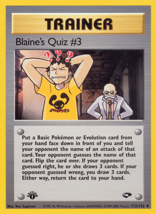 Blaine's Quiz #3: Gym Challenge