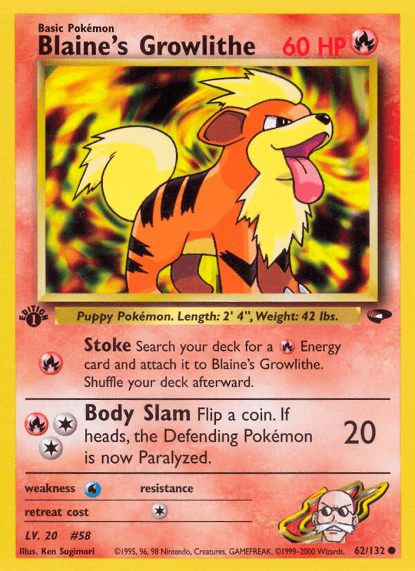 Blaine's Growlithe: Gym Challenge