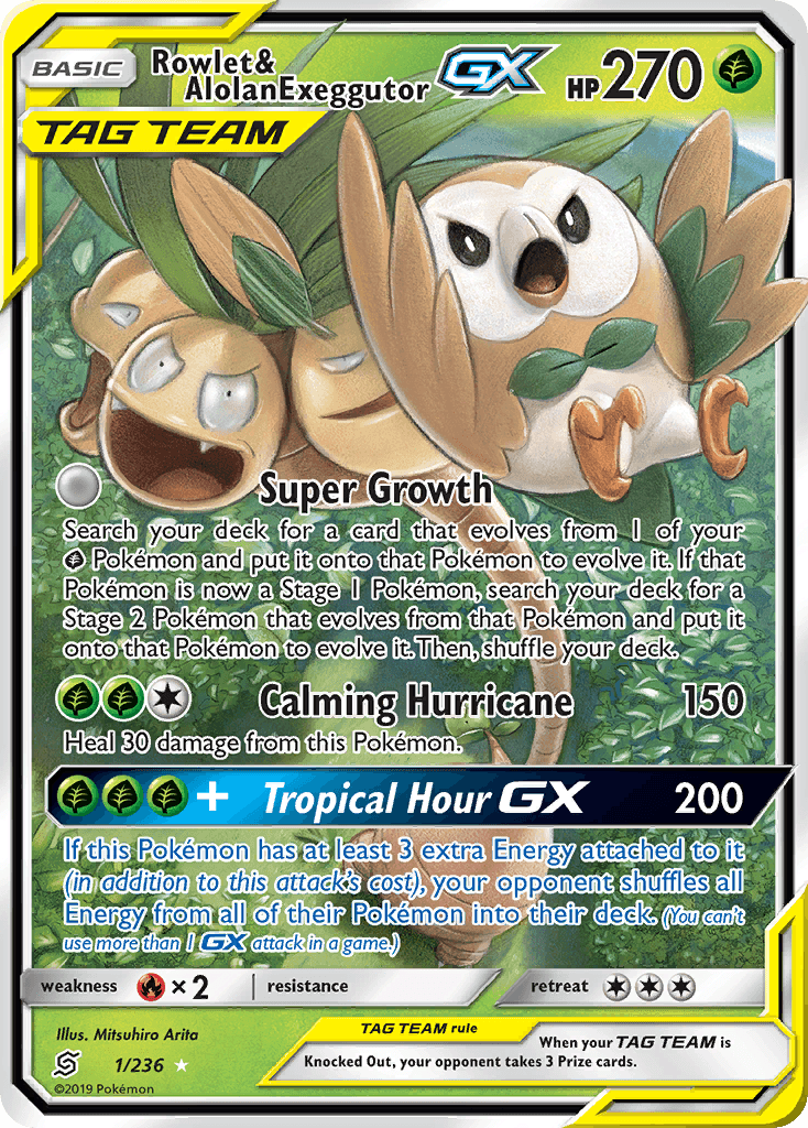 Rowlet & Alolan Exeggutor-GX: Unified Minds