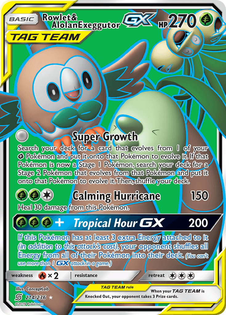 Rowlet & Alolan Exeggutor-GX: Unified Minds