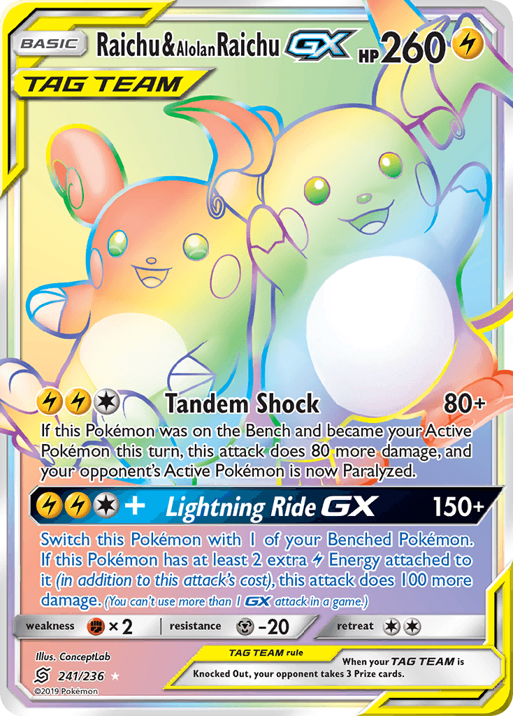 Raichu & Alolan Raichu-GX: Unified Minds