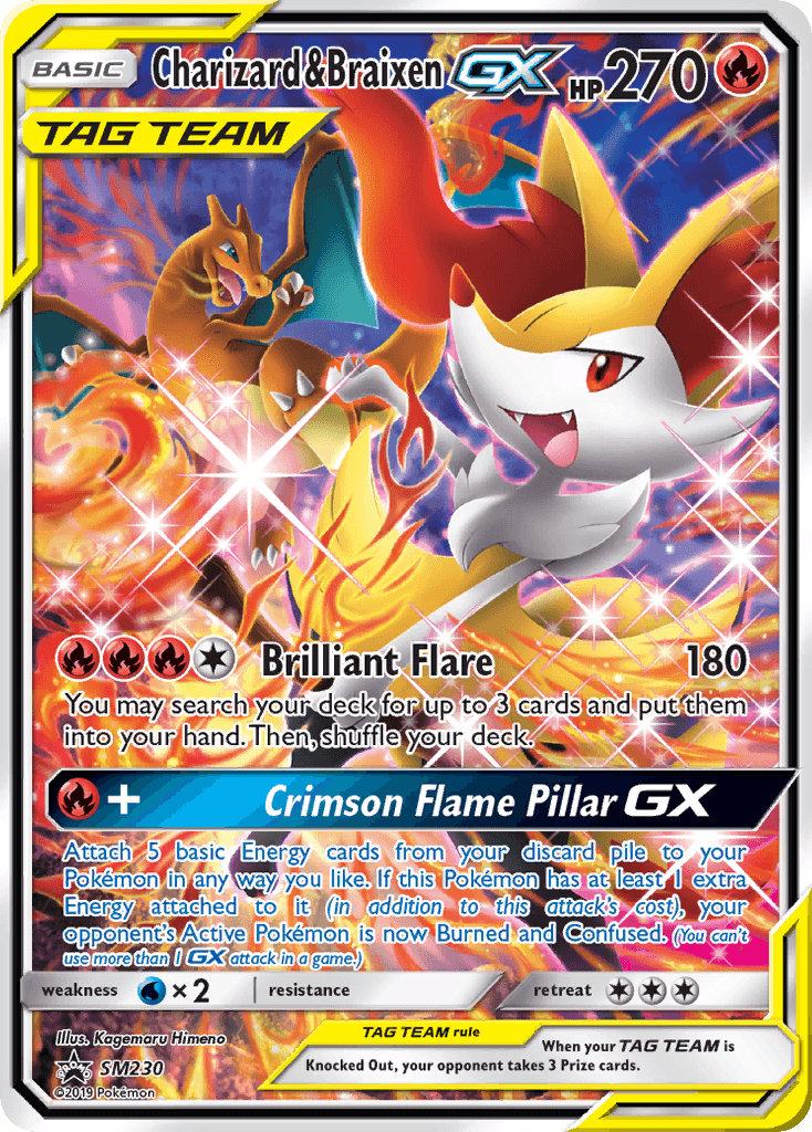 Charizard & Braixen-GX: SM Black Star Promos
