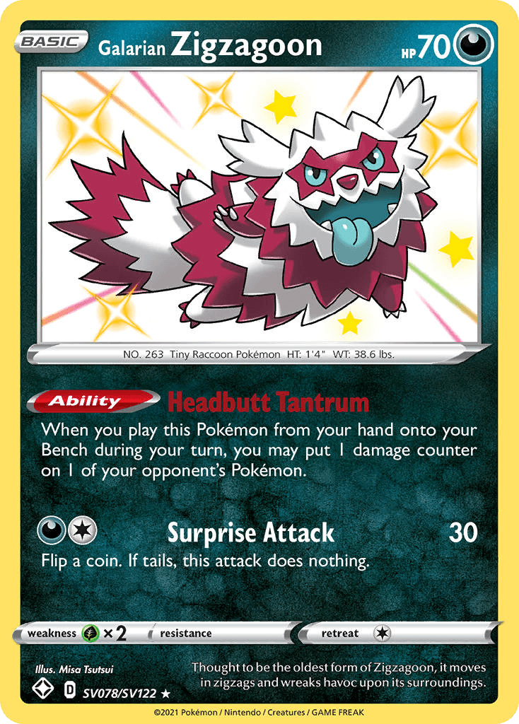 Galarian Zigzagoon: Shining Fates Shiny Vault