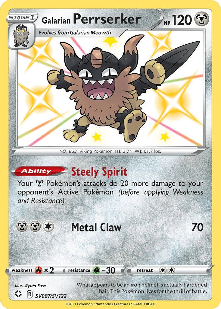 Galarian Perrserker: Shining Fates Shiny Vault