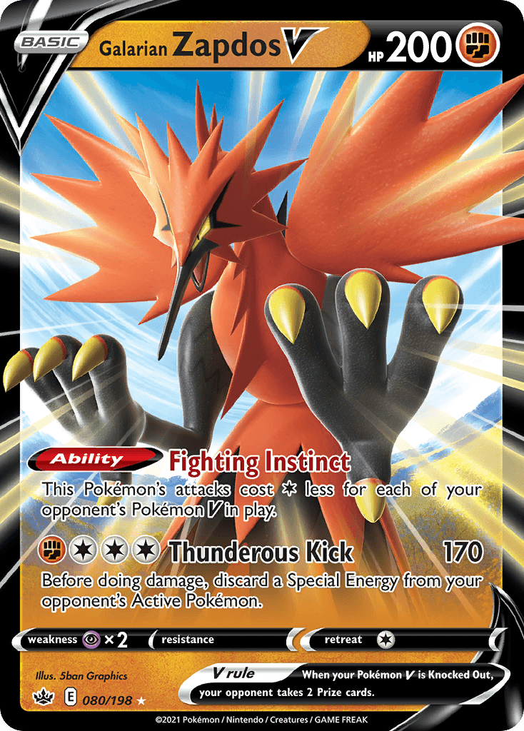 Galarian Zapdos V: Chilling Reign