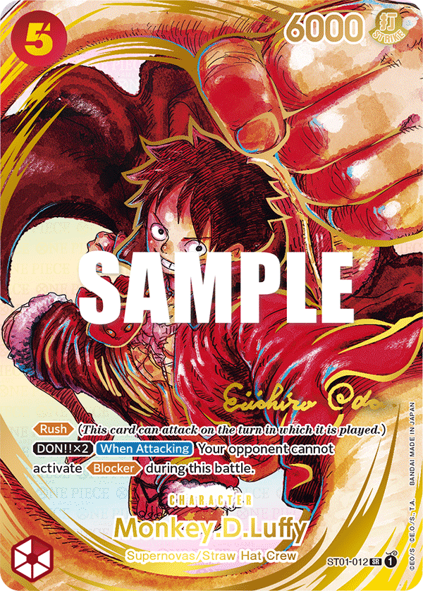 Monkey.D.Luffy (012) (Alternate Art) (Gold-Stamped Signature): Awakening of the New Era