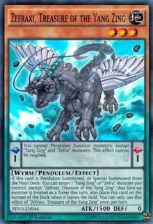 Zefraxi, Treasure of the Yang Zing: Pendulum Evolution