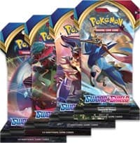 Sword And Shield Base Set Sleeved Booster Pack Art Bundle [Set of 4]: Sword & Shield