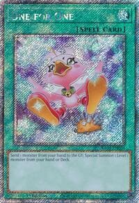 One for One (Alternate Art) (Platinum Secret Rare): Quarter Century Bonanza