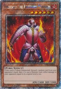 Thestalos the Firestorm Monarch (Platinum Secret Rare): Quarter Century Bonanza