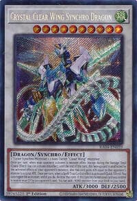 Crystal Clear Wing Synchro Dragon (Secret Rare): Quarter Century Stampede