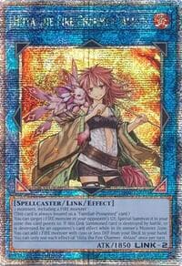 Hiita the Fire Charmer, Ablaze (Quarter Century Secret Rare): Quarter Century Stampede