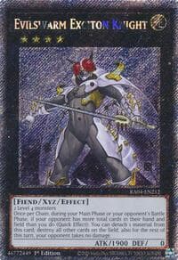 Evilswarm Exciton Knight (Platinum Secret Rare): Quarter Century Stampede