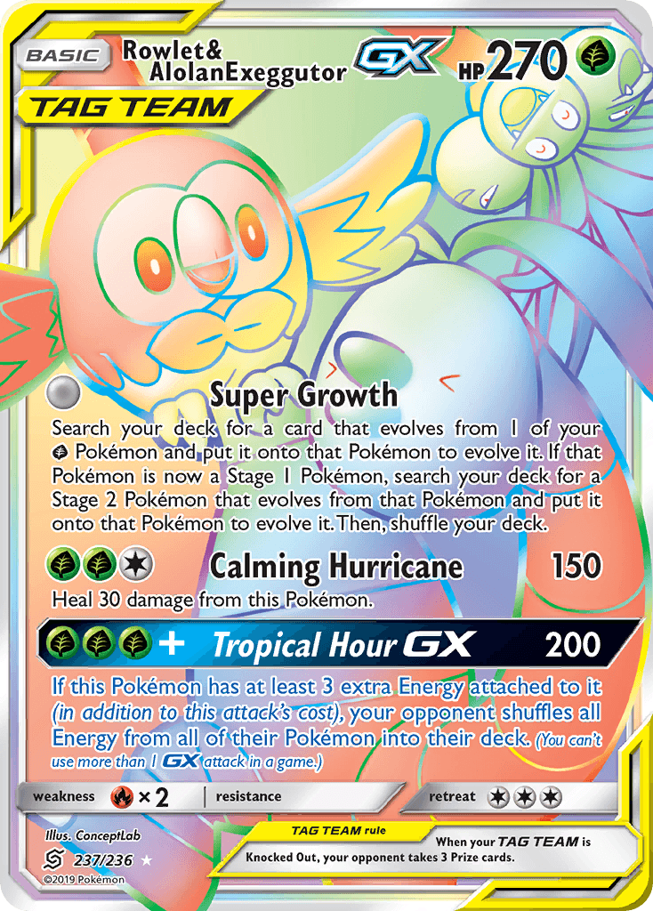 Rowlet & Alolan Exeggutor-GX: Unified Minds