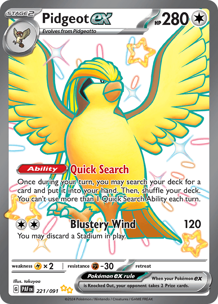 Pidgeot ex: Paldean Fates